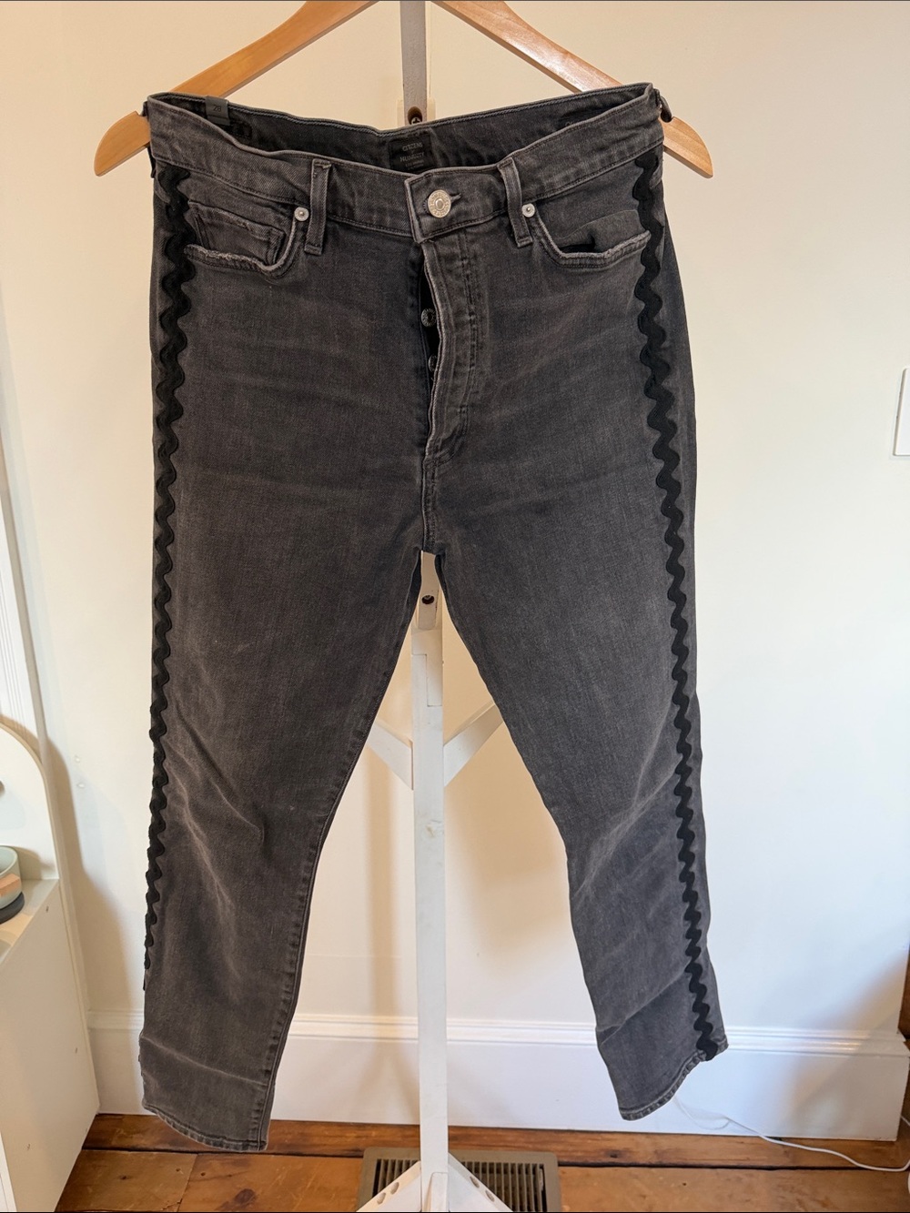 Citizens of Humanity Olivia High-Rise Slim Ankle Jeans with Side Trim